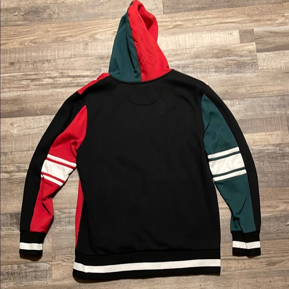 Super Rare Vintage Kangol Red and Green Color-Block Hoodie - Picture 4 of 4